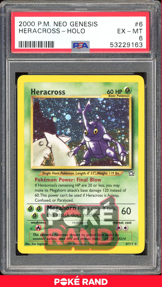 Heracross  - PSA 6 - Neo Genesis - #6 - Holo