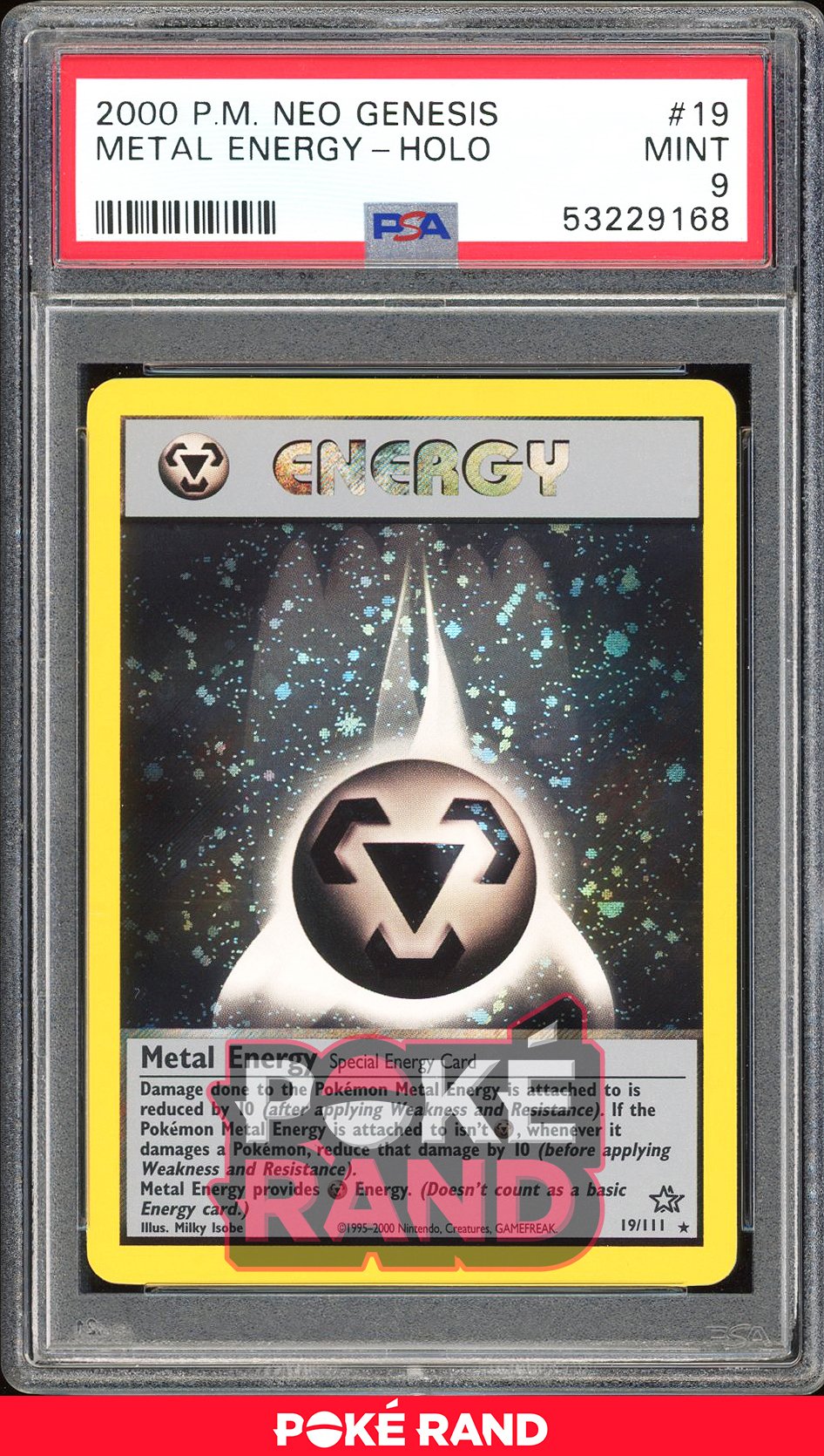 Metal Energy  - PSA 9 - Neo Genesis - #19 - Holo