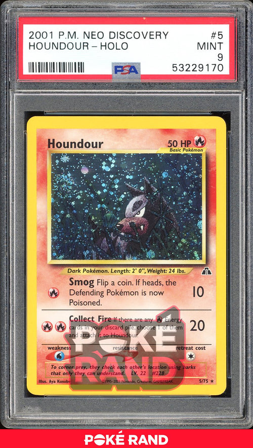 Houndour  - PSA 9 - Neo Discovery - #5 - Holo