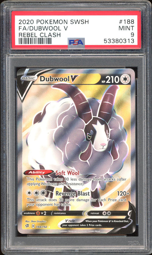 Dubwool V 188/192 - PSA 9 - Rebel Clash Full Art