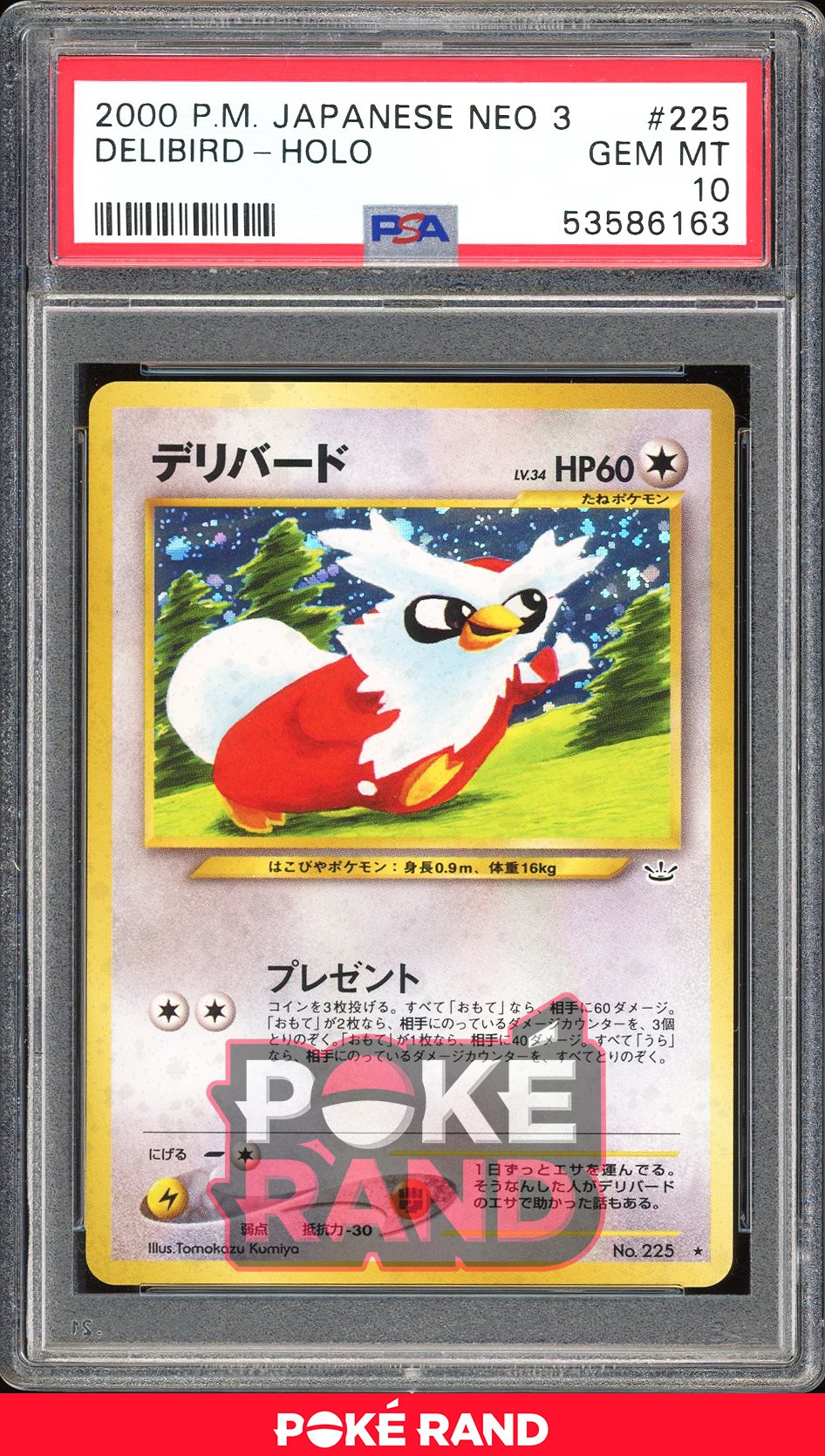 Delibird  - PSA 10 - Japanese Neo 3 - #225 - Holo