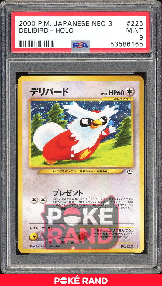 Delibird  - PSA 9 - Japanese Neo 3 - #225 - Holo