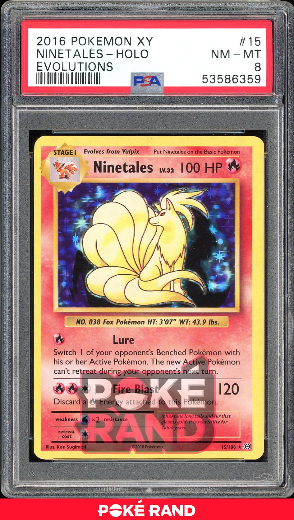 Ninetales  - PSA 8 - Evolutions - #15 - Holo