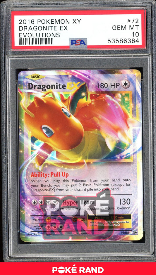 Dragonite Ex  - PSA 10 - Evolutions - #72 - Holo