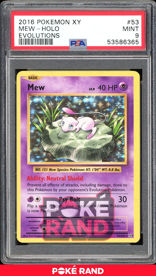 Mew Holo  - PSA 9 - Evolutions - #53 - Holo