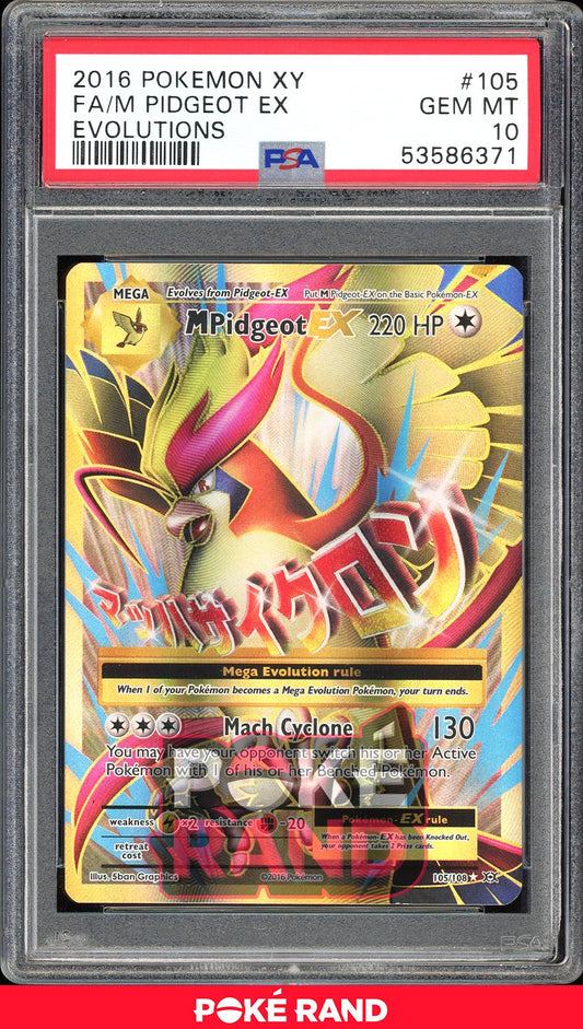 M Pidgeot Ex  - PSA 9 - Evolutions - #105 - Holo