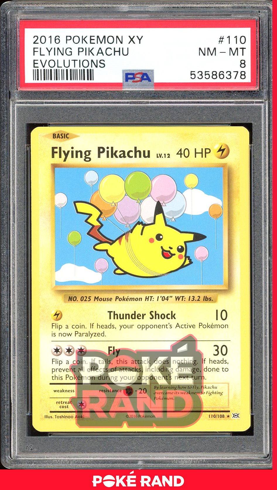 Flying Pikachu  - PSA 8 - Evolutions - #110 - Non Holo