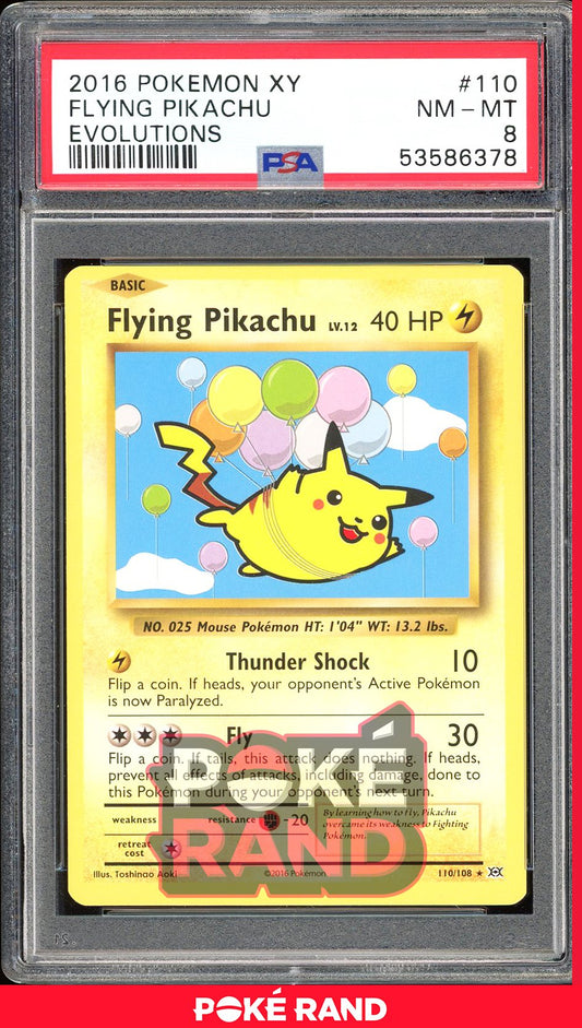Flying Pikachu  - PSA 8 - Evolutions - #110 - Non Holo