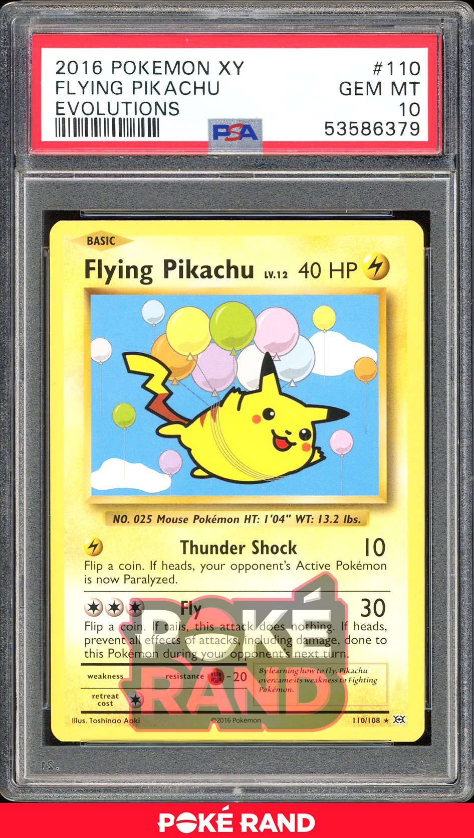 Flying Pikachu  - PSA 10 - Evolutions - #110 - Non Holo