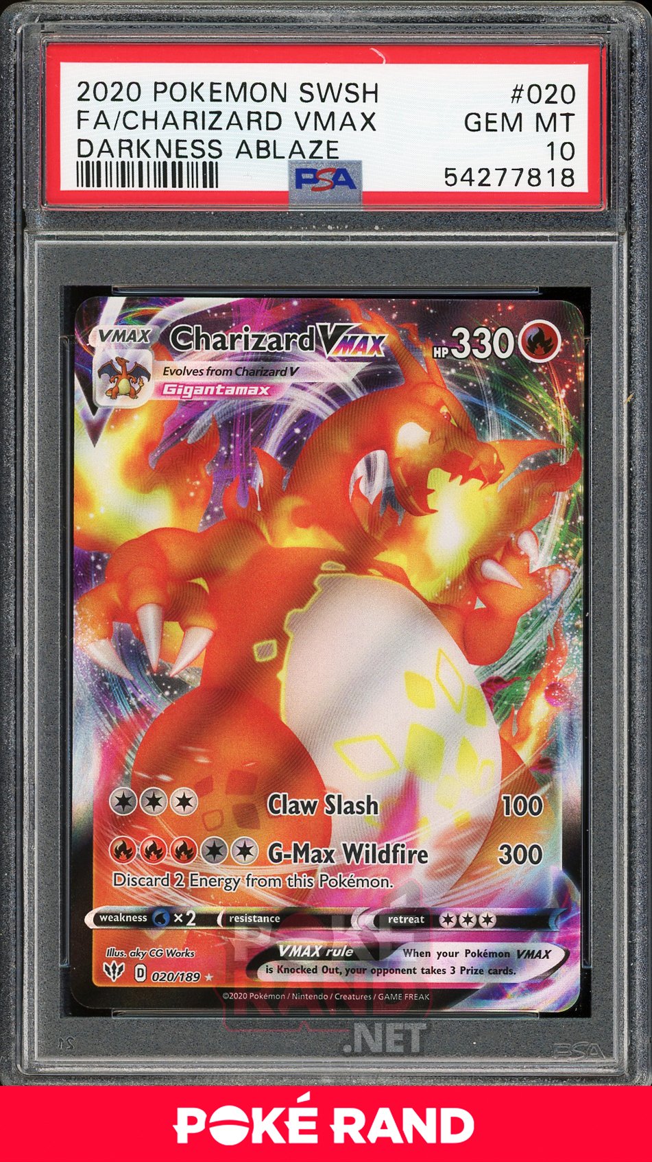 Charizard VMax (PSA 10) - Darkness Ablaze #20 - PokeRand