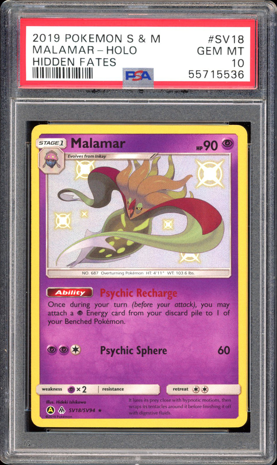 Malamar SV18 - PSA 10 - Hidden Fates Holo