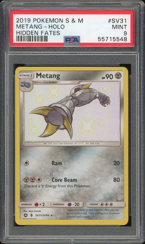 Metang SV31 - PSA 9 - Hidden Fates Holo