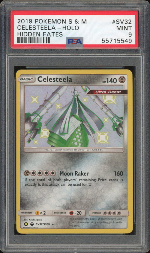 Celesteela SV32 - PSA 9 - Hidden Fates Holo