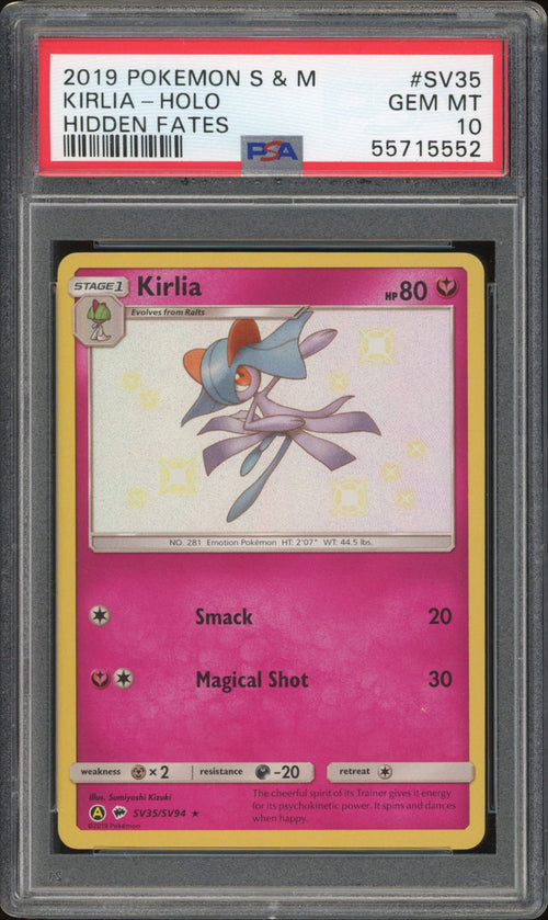 Kirlia SV35 - PSA 10 - Hidden Fates Holo