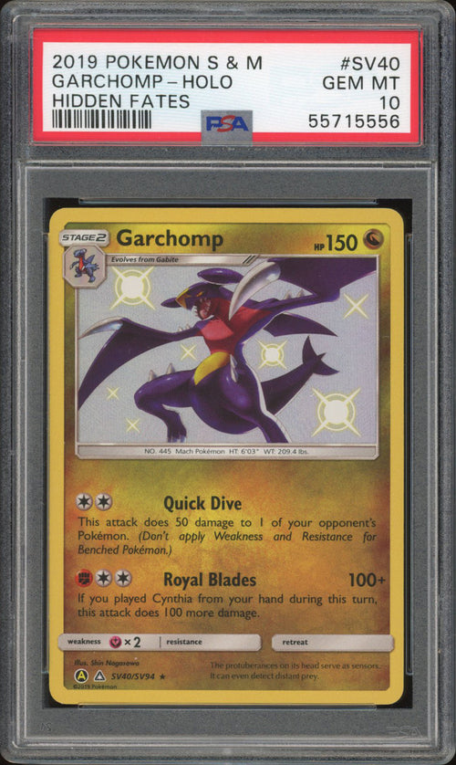 Garchomp SV40 - PSA 10 - Hidden Fates Holo