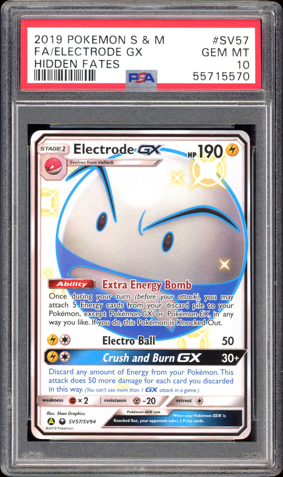 Electrode GX SV57 - PSA 10 - Hidden Fates Full Art