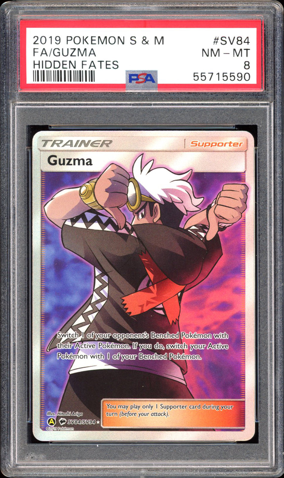 Guzma SV84 - PSA 8 - Hidden Fates Full Art