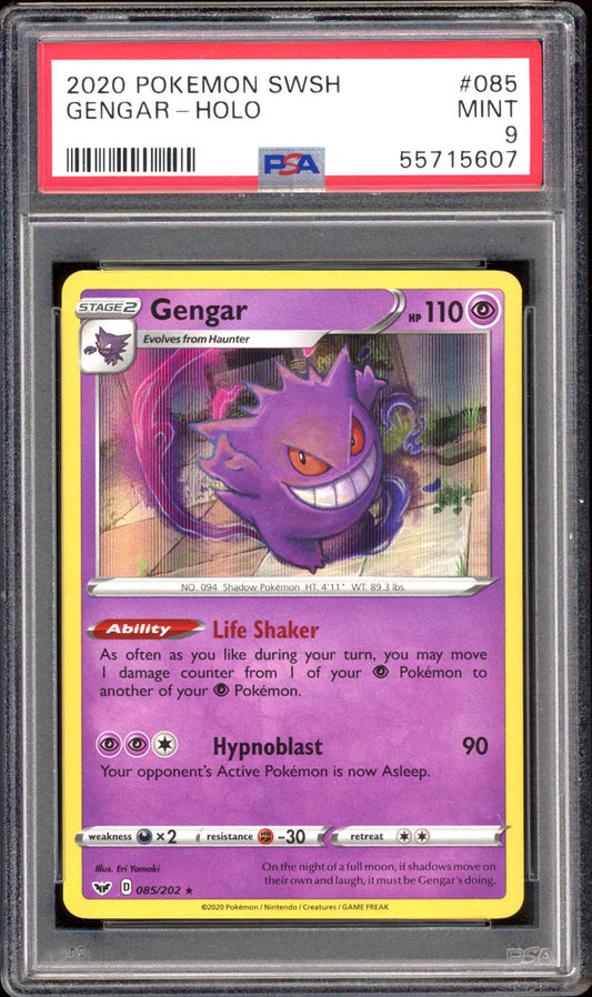 Gengar 085/202 - PSA 9 - Sword & Shield Holo