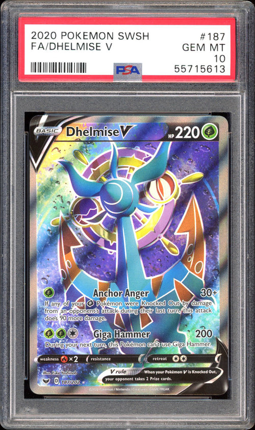 Dhelmise V 187/202 - PSA 10 - Sword & Shield Full Art