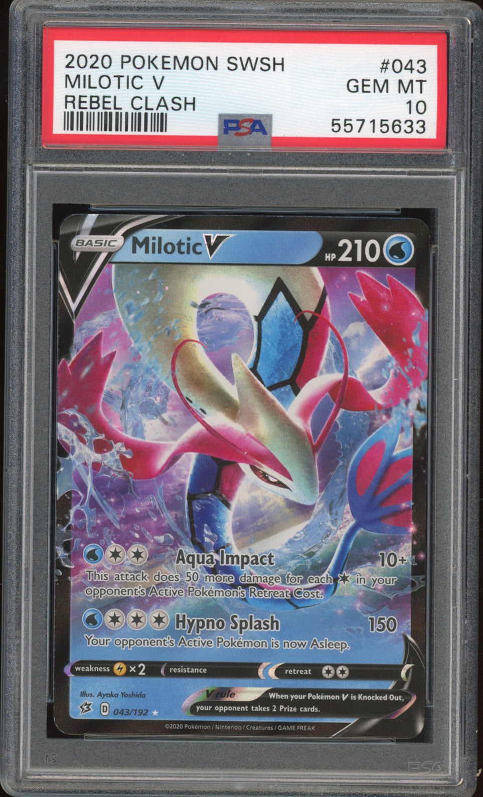 Milotic V 043/192 - PSA 10 - Rebel Clash Holo