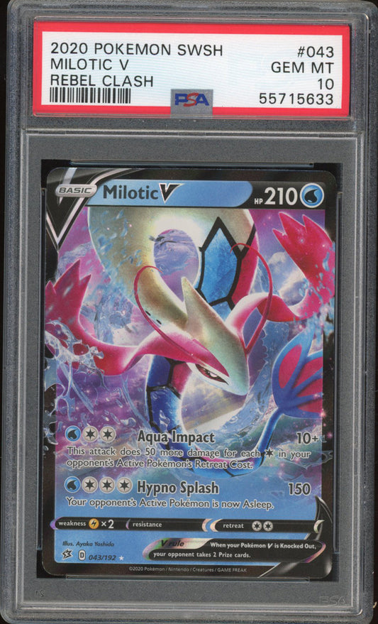 Milotic V 043/192 - PSA 10 - Rebel Clash Holo