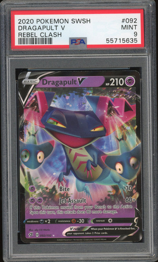 Dragapult V 092/192 - PSA 9 - Rebel Clash Holo