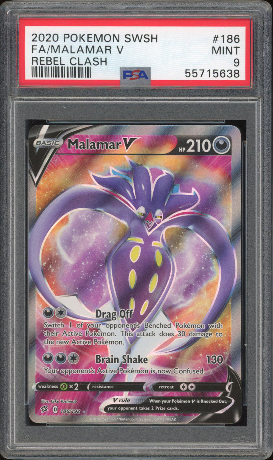 Malamar V 186/192 - PSA 9 - Rebel Clash Full Art