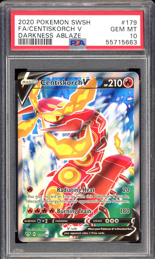 Centiskorch V 179/189 - PSA 10 - Darkness Ablaze Full Art