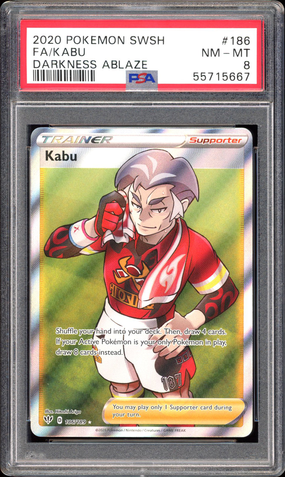 Kabu 186/189 - PSA 8 - Darkness Ablaze Full Art