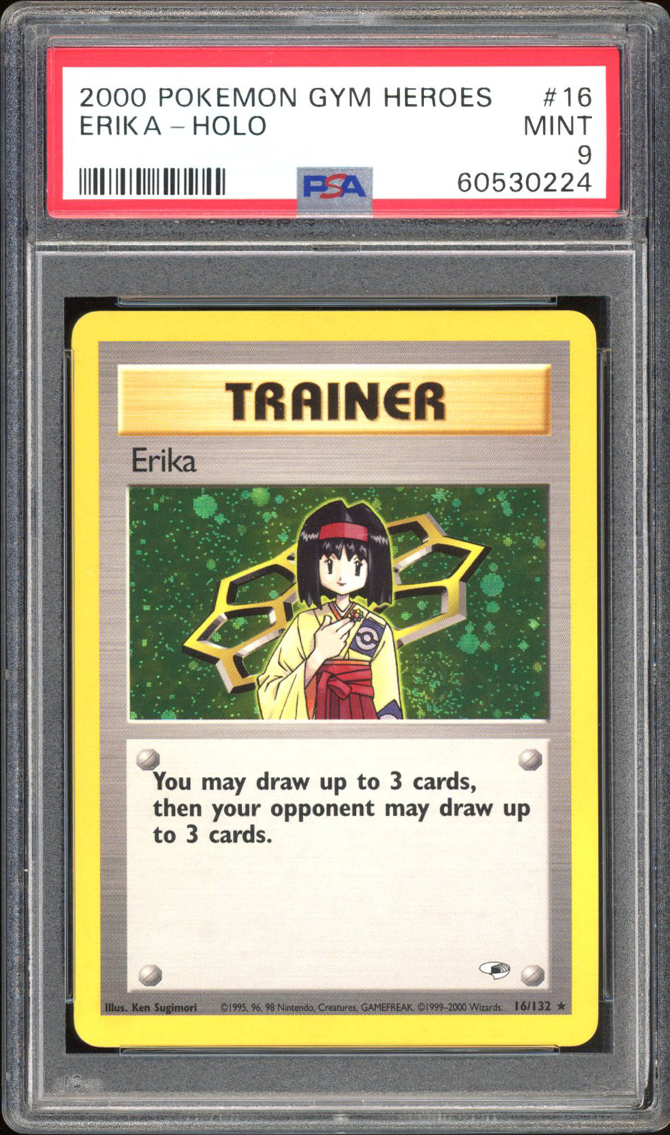 Erika 16/132 - PSA 9 - Gym Heroes Holo