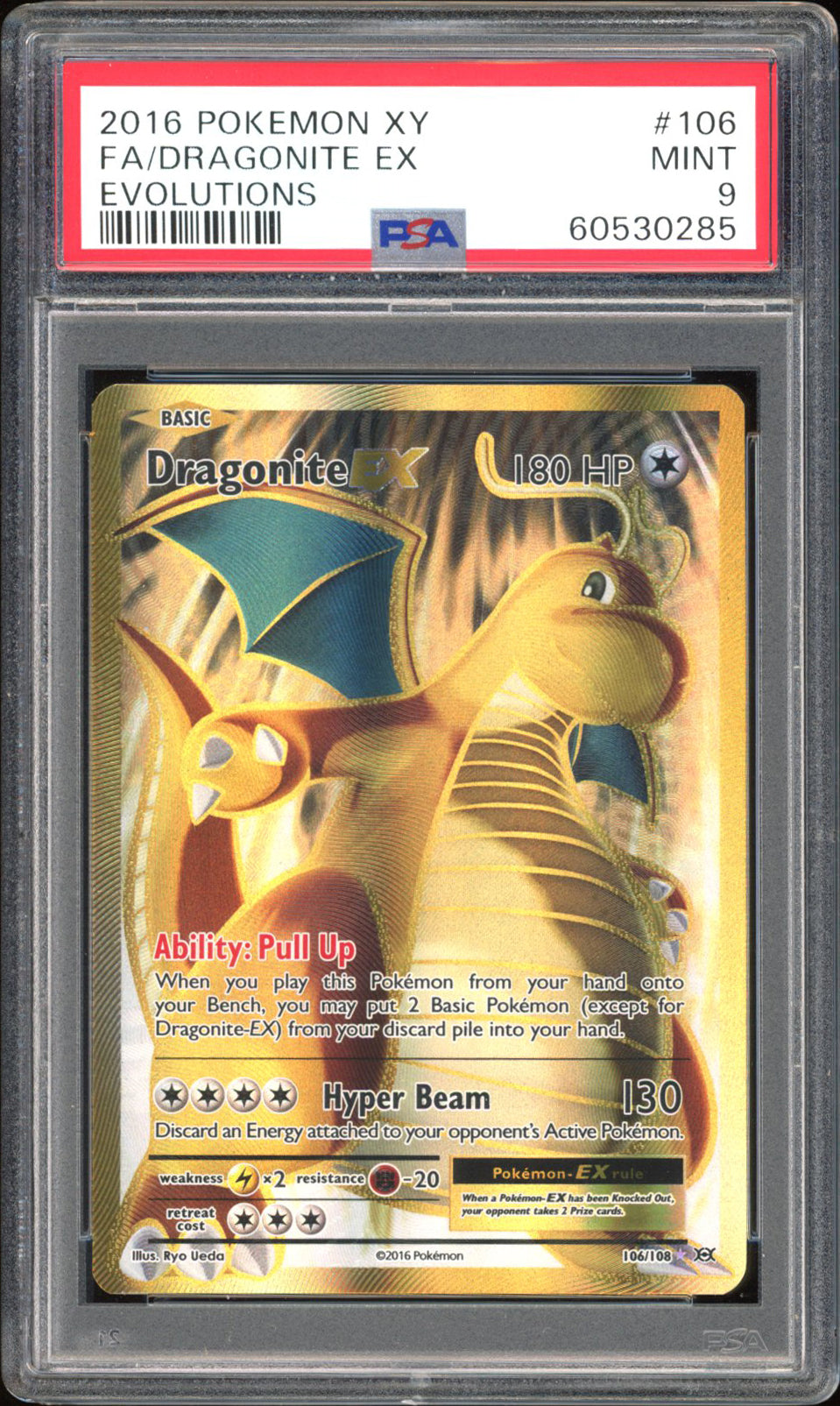 Dragonite EX 106/108 - PSA 9 - Evolutions Full Art