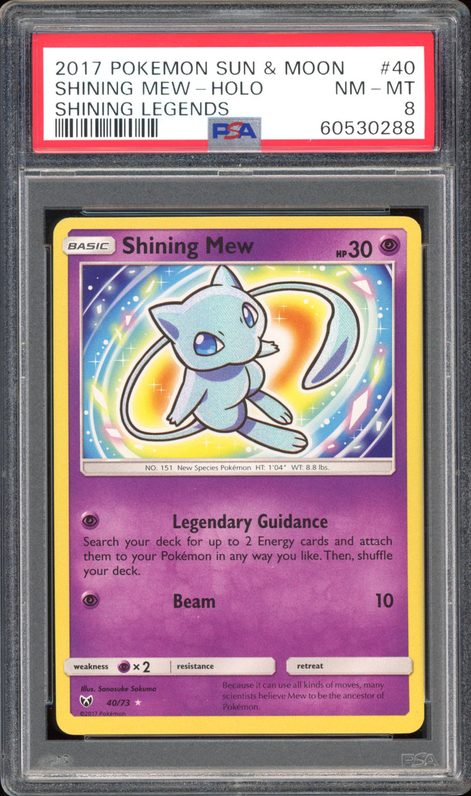 Shining Mew - PSA 8 - Shining Legends - #40 - Holo