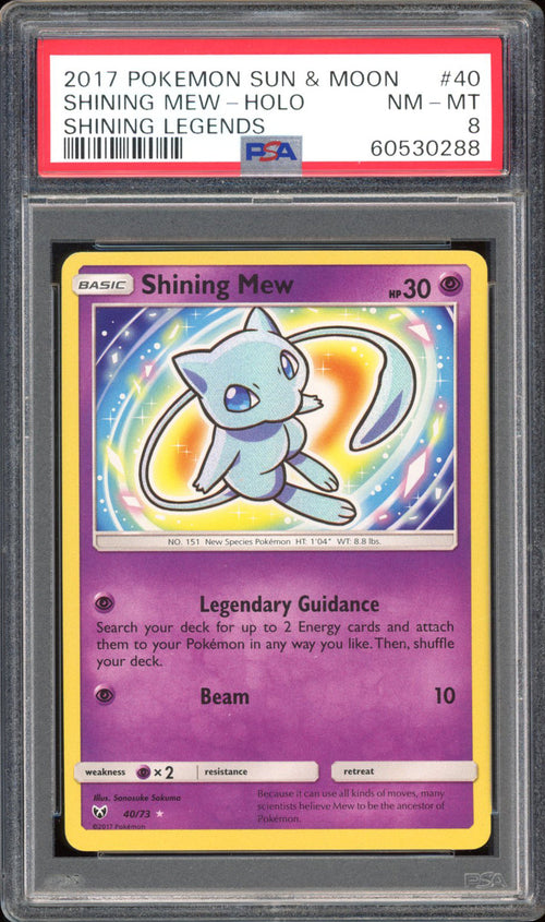Shining Mew - PSA 8 - Shining Legends - #40 - Holo