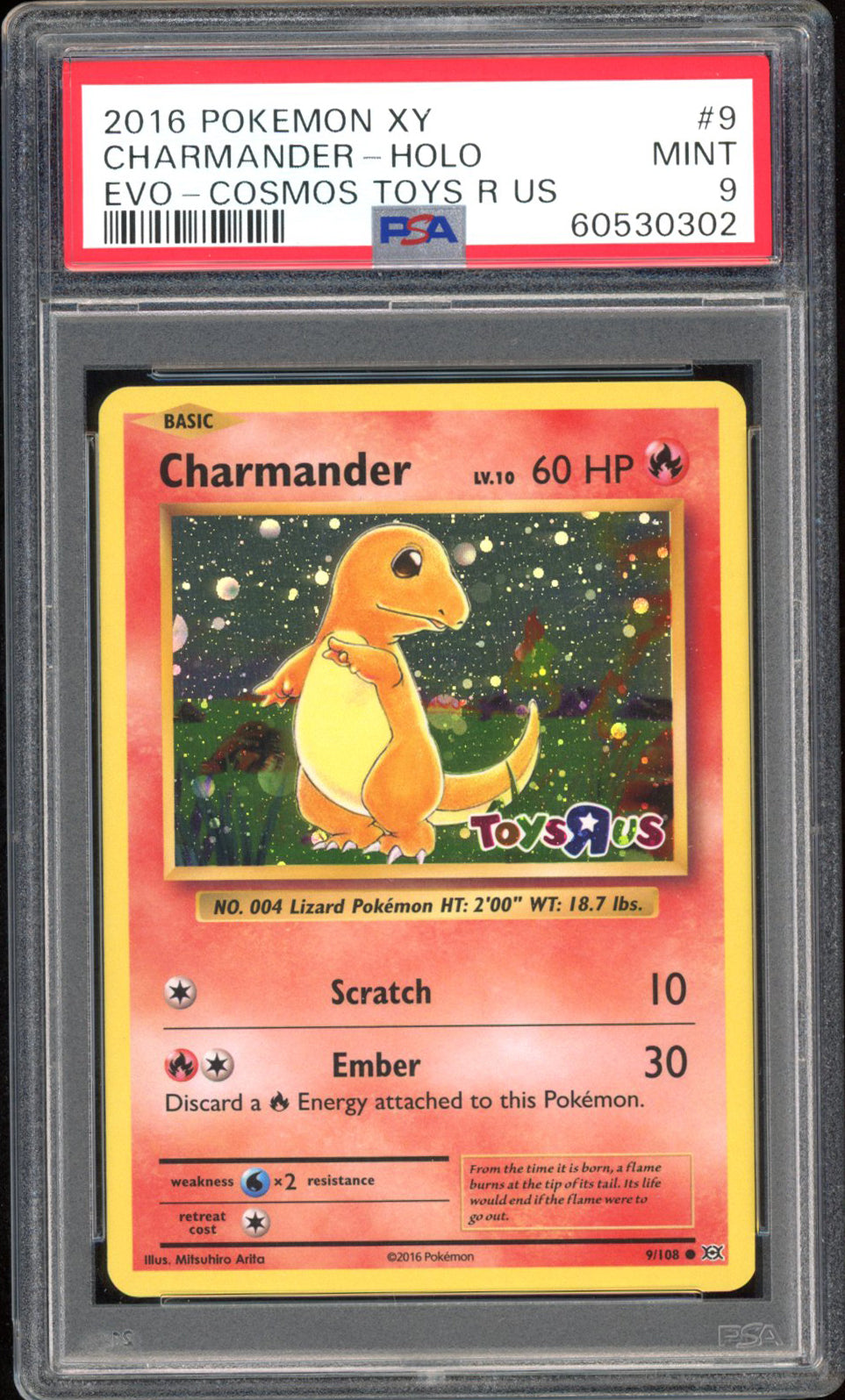 Charmander - PSA 9 - Toys R Us Promo - #9 - Holo