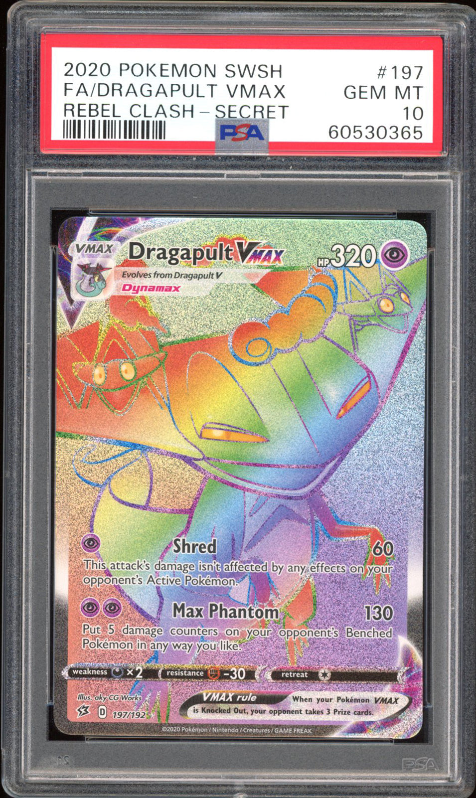 Dragapult Vmax - PSA 10 - Rebel Clash - #197 - Secret Rare