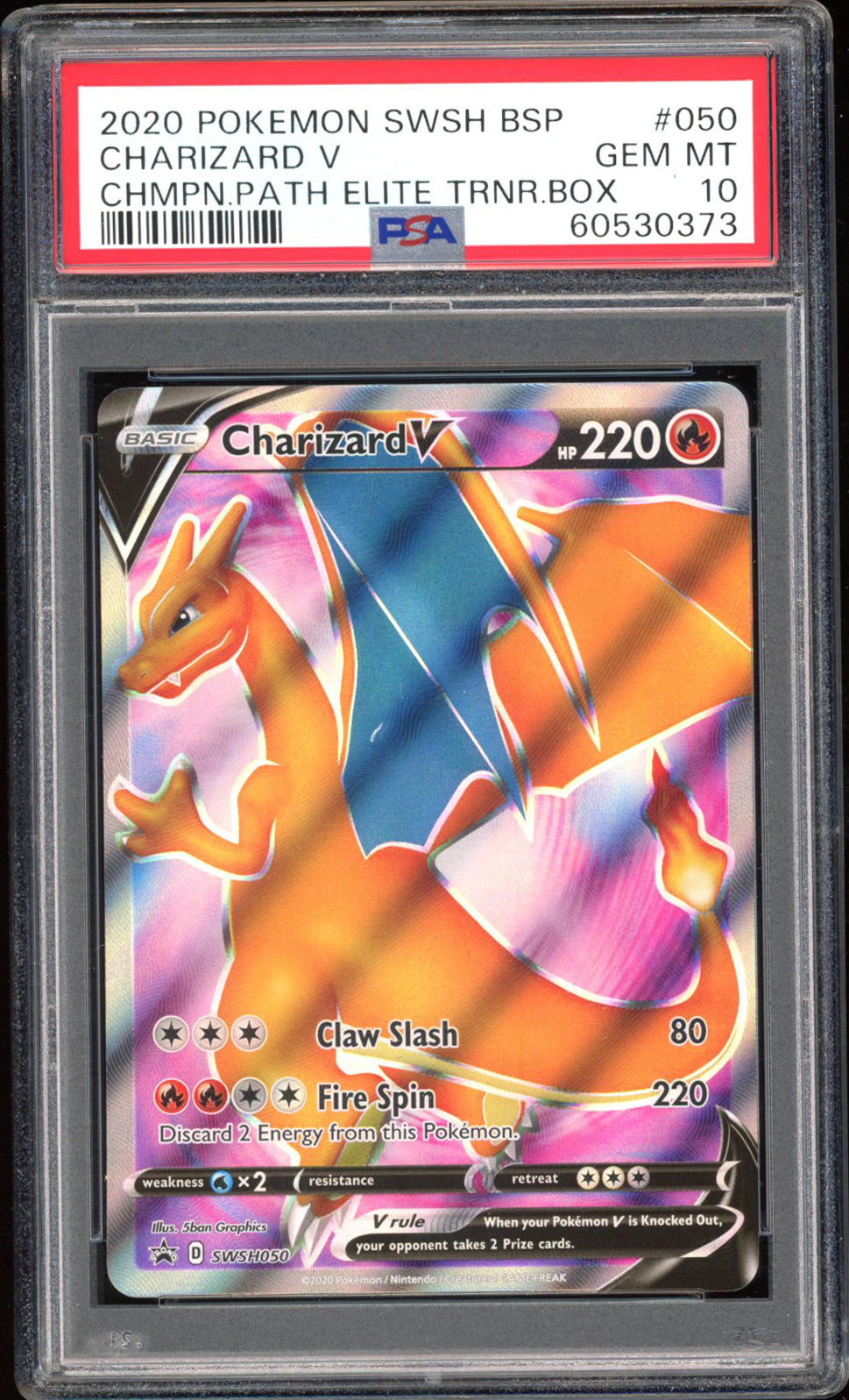 Charizard V - PSA 10 - Black Star Promo - #SWSH050 - Full Art