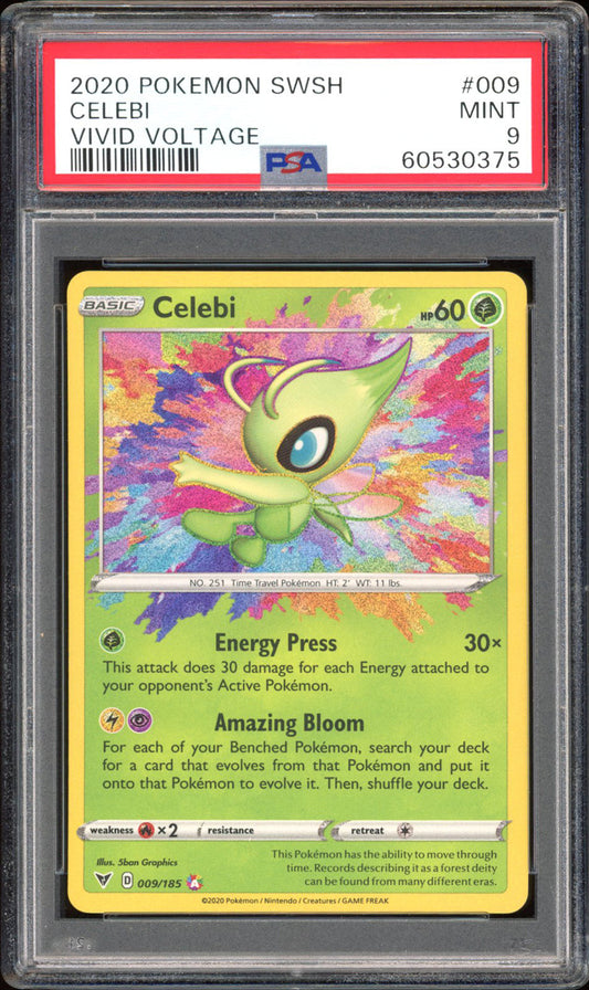 Celebi - PSA 9 - Vivid Voltage - #9 - Amazing Rare