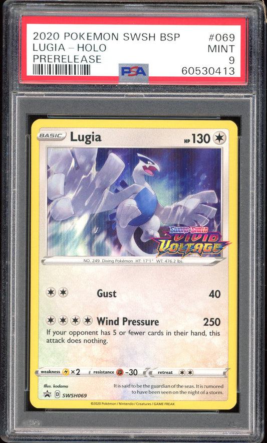 Lugia (Prerelease) - PSA 9 - Black Star Promo - #SWSH069 - Holo