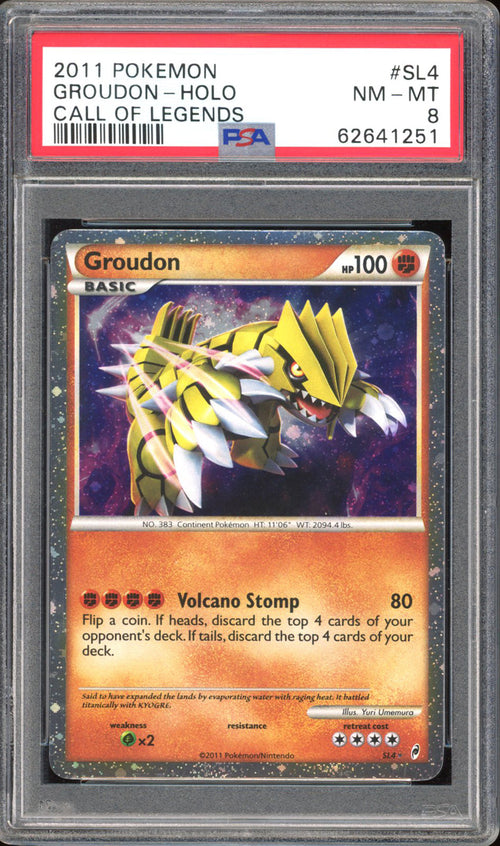Groudon SL4 - PSA 8 - Call of Legends Holo