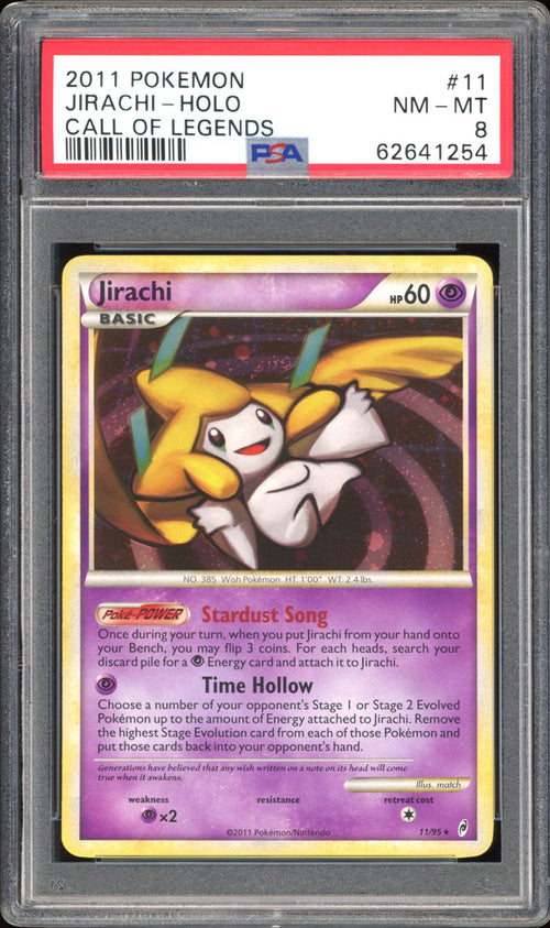 Jirachi 11/95 - PSA 8 - Call of Legends Holo