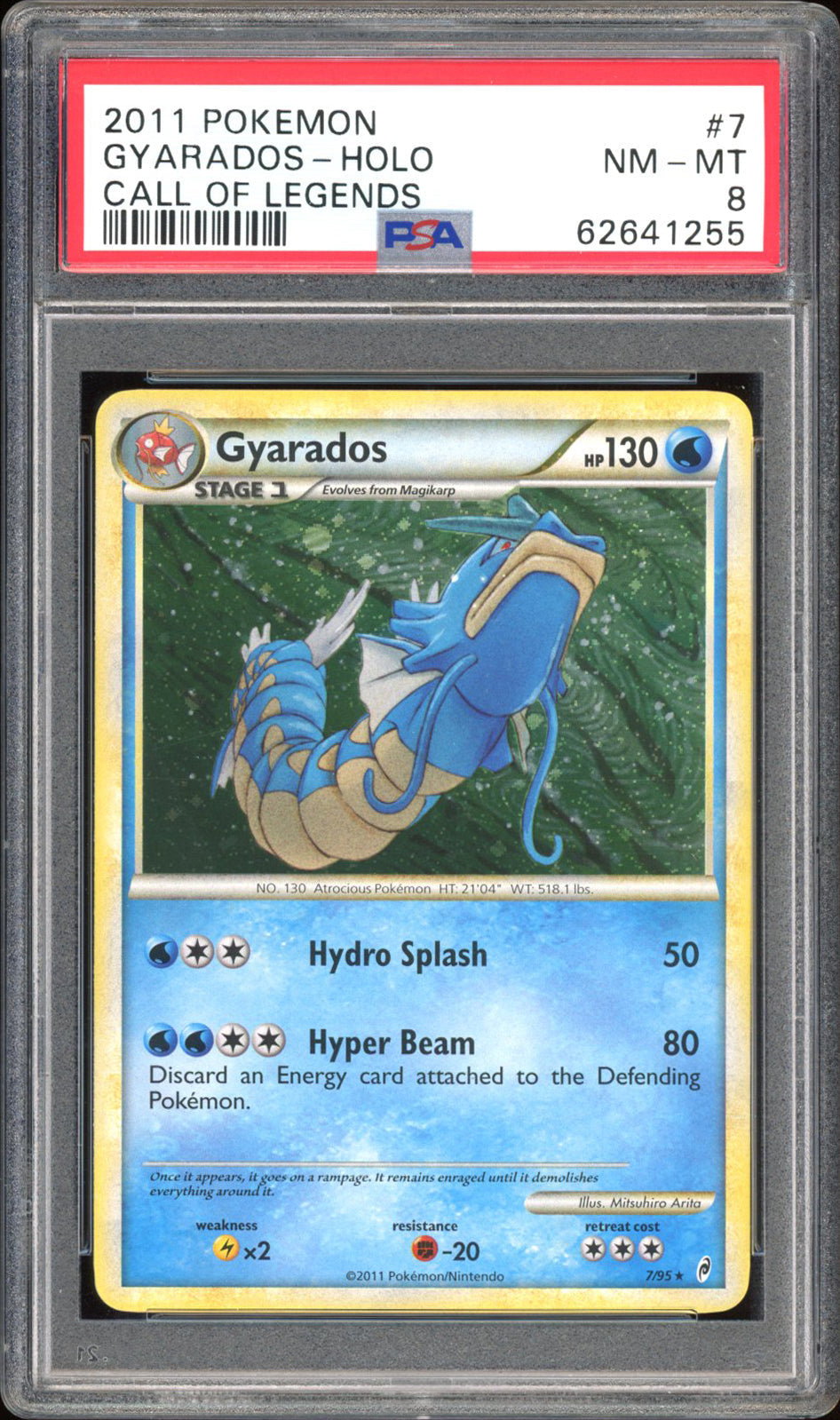 Gyarados 7/95 - PSA 8 - Call of Legends Holo