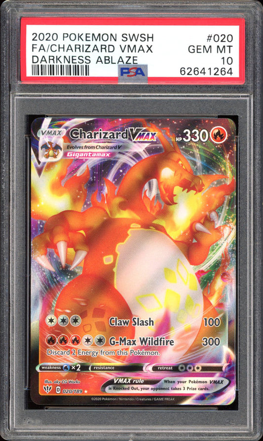 Charizard VMAX 020/189 - PSA 10 - Darkness Ablaze Full Art