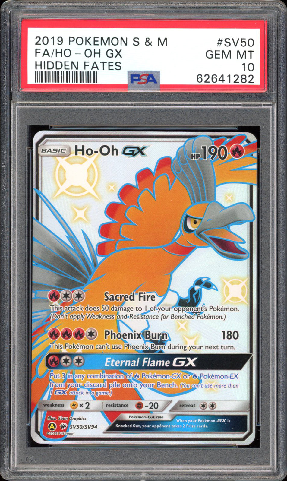 Ho-Oh GX SV50 - PSA 10 - Hidden Fates Full Art