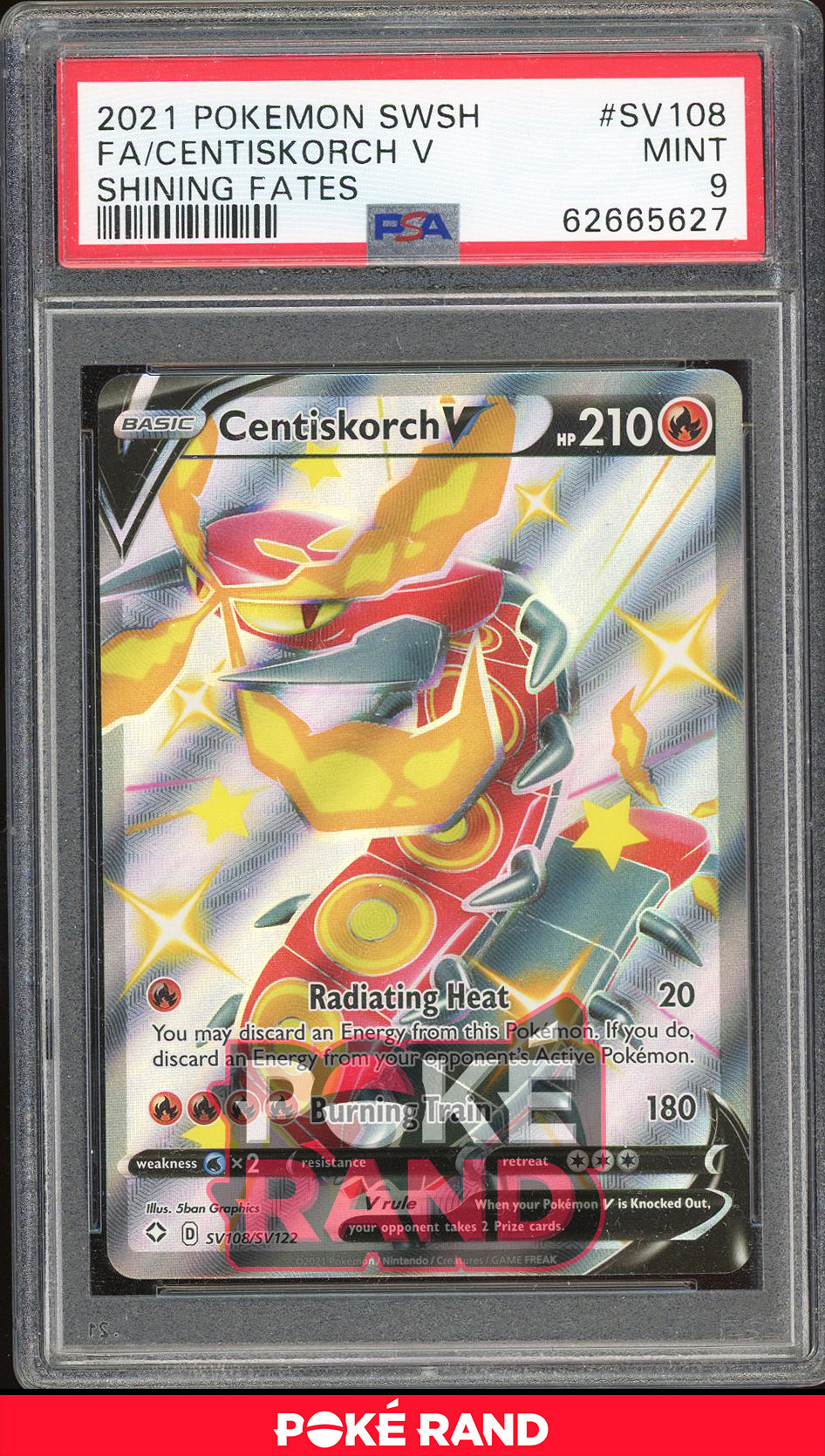 Centiskorch V - Full Art (PSA 9) - Shining Fates SV108 - PokeRand