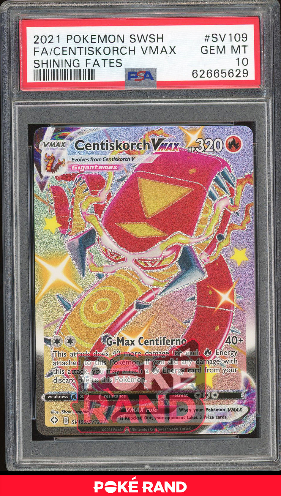 Centiskorch VMAX - Full Art (PSA 10) - Shining Fates SV109 - PokeRand