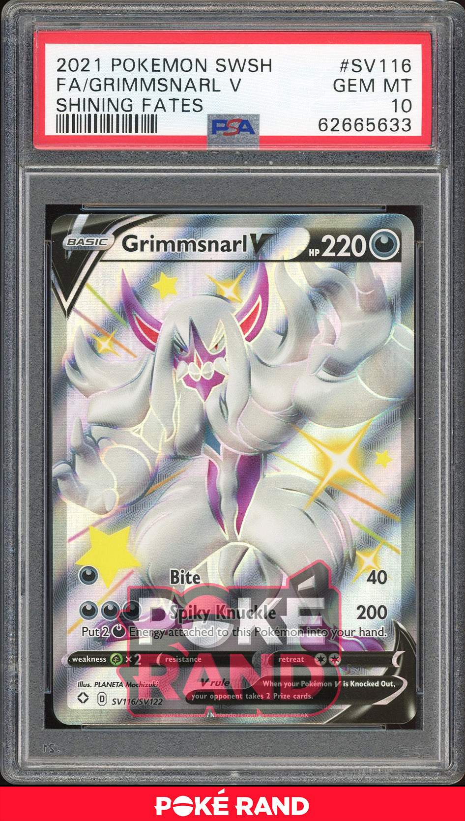 Grimmsnarl V - Full Art (PSA 10) - Shining Fates SV116 - PokeRand
