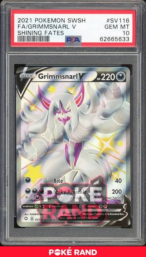 Grimmsnarl V - Full Art (PSA 10) - Shining Fates SV116 - PokeRand