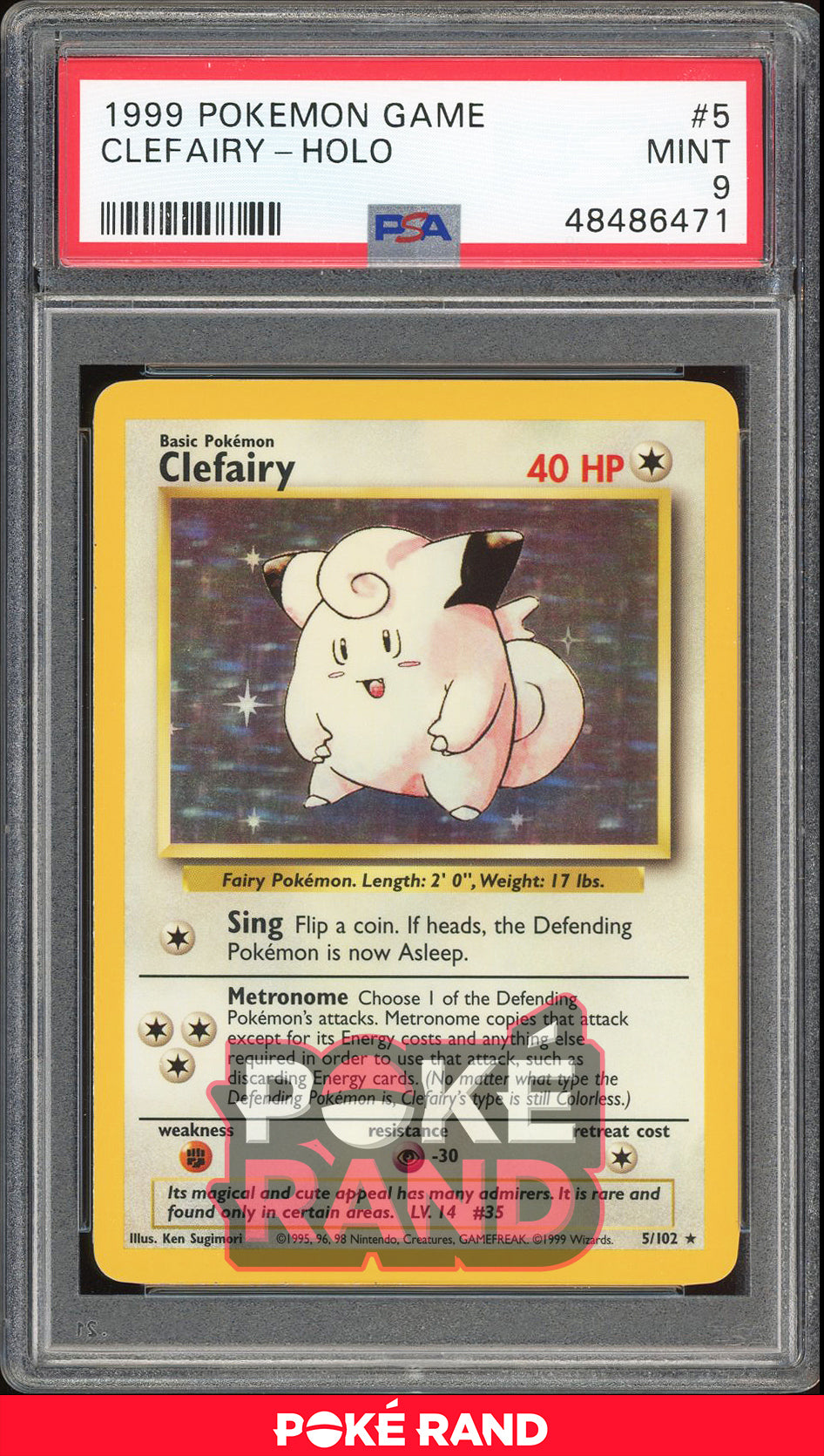 Cleafairy - Holo - Base Set (PSA 9) - 5/102 - PokeRand
