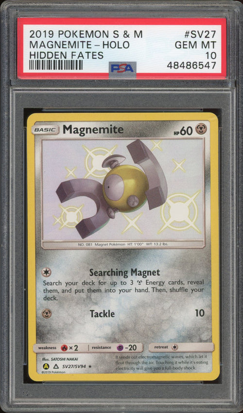 Magnemite - Holo (PSA 10) - Hidden Fates SV27/SV94 - PokeRand