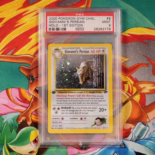 Giovanni's Persian 1st Edition PSA 9 MINT (8/132) - Gym Challenge - PokeRand